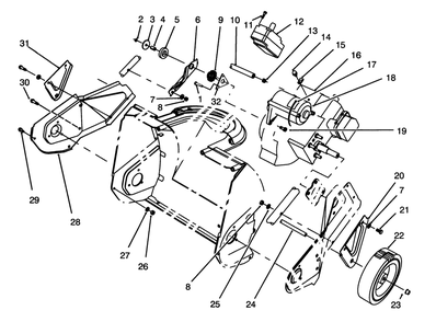 Engine & Wheel Assembly Diagram and Parts List for 38170 5900001 - 5999999 Toro Snow Blower