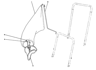 Grass Bagging Kit No. 38-0050 (Optional) Diagram and Parts List for 22025 8000001 - 8999999 Toro Lawn Mower