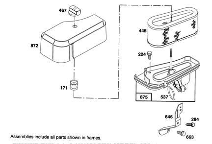 Engine Briggs & Stratton Model 282707-0119-01 Diagram and Parts List for 71182 4900001 - 4999999 Toro Lawn Tractor