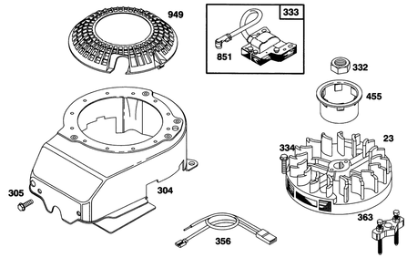 Engine Briggs & Stratton Model 127702-0645-01 Diagram and Parts List for 16401 6900001 - 6999999 Toro Lawn Mower