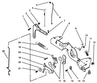 Engine Controls Diagram and Parts List for 72043 6900001 - 6999999 Toro Lawn Tractor