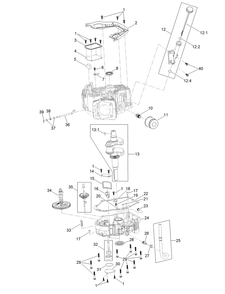 Crankcase And Crankshaft Assembly Diagram and Parts List for 74451 402100000-403350823 Toro Lawn Tractor