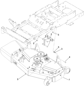 Deck Connection Assembly Diagram and Parts List for 74409TE (280000001-280999999)(2008) Toro Lawn Mower