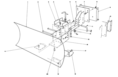 Grader Blade Assembly (Model No. 59099) (Optional) Diagram and Parts List for 38090 6000001 - 6999999 Toro Snow Blower