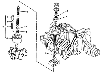 Pump Shaft Diagram and Parts List for 72064 6900001 - 6999999 Toro Lawn Tractor