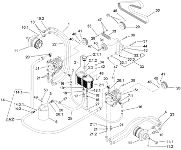 Part Location Diagram of 109-1936 Toro PUMP INLET HOSE Assembly