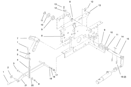 Hydraulic Lift System Diagram and Parts List for 73403 6900001 - 6999999 Toro Lawn Tractor