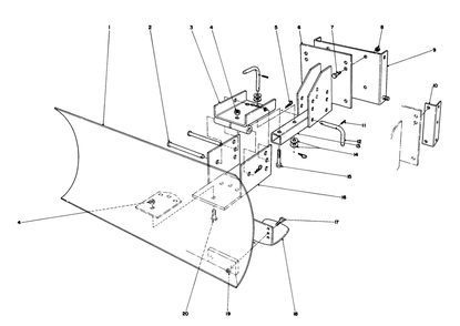 Grader Blade Assembly Model 59099 Diagram and Parts List for 38040 2000001 - 2999999 Toro Snow Blower