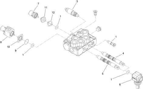 2-Spool Valve Assembly No. 115-4062 Diagram and Parts List for 22972 402461470 - 404709999 Toro Lawn Tractor Accessories