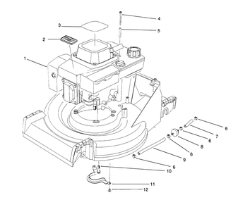 Engine Assembly Diagram and Parts List for 26620BF 1000001 - 1999999 Toro Lawn Mower