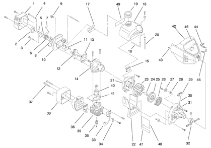 Engine Assembly Diagram and Parts List for 51904 790000001 - 799999999 Toro Trimmer