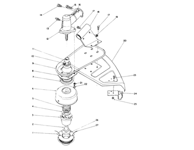 Trimmer Head & Gear Box Assembly Diagram and Parts List for 51655 0000001 - 0999999 Toro Trimmer