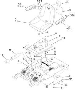 Seat Assembly Diagram and Parts List for 74409TE (280000001-280999999)(2008) Toro Lawn Mower