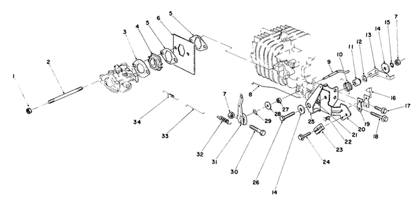 Governor Assembly Diagram and Parts List for 22025 4000001 - 4999999 Toro Lawn Mower