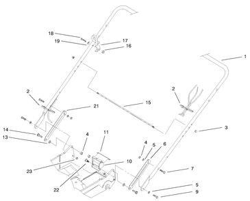 Handle Assembly Diagram and Parts List for 22157 9900001 - 9999999 Toro Lawn Mower