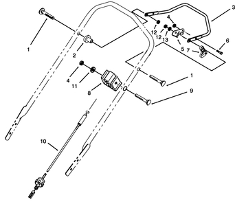 Traction Control Assembly Diagram and Parts List for 26630B 3900001 - 3999999 Toro Lawn Mower