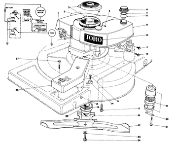Engine Assembly Diagram and Parts List for 18085 0000001 - 0999999 Toro Lawn Mower