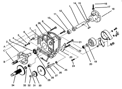 Transaxle Assembly (Continued) Diagram and Parts List for 73401 5901261 - 5999999 Toro Lawn Tractor
