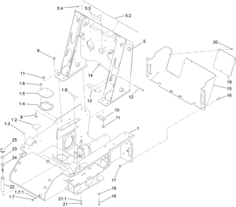 Main Frame Assembly Diagram and Parts List for 22324 407960000 - 409359999 Toro Lawn Tractor Accessories