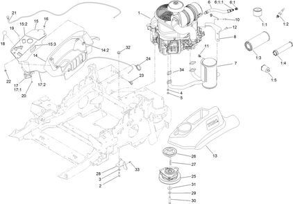 Engine, Muffler And Control Panel Assembly Diagram and Parts List for 74145 (316000001-316999999)(2016) Toro Lawn Mower
