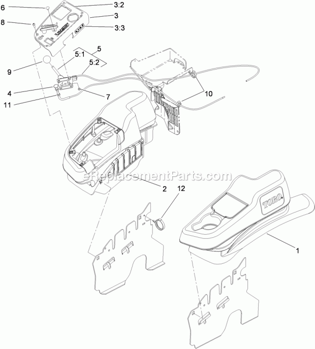 Fender, Console And Control Assembly Diagram and Parts List for 74901CP 311000001-311999999 Toro Lawn Mower