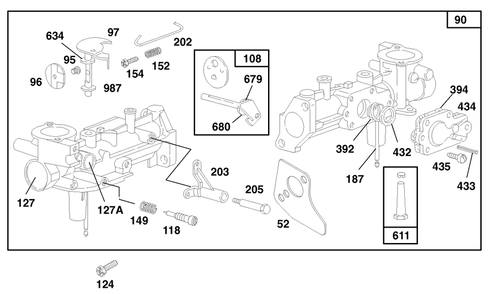 Engine Briggs & Stratton Model 135202-0263-01 Diagram and Parts List for 62924 7900001 - 7999999 Toro Leaf Blower / Vacuum