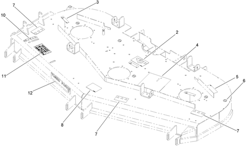 Deck Decal Assembly Diagram and Parts List for 74269TE (270000001-270999999)(2007) Toro Lawn Mower