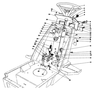 Steering Wheel & Dash Assembly Diagram and Parts List for 57356 2000001 - 2999999 Toro Lawn Tractor