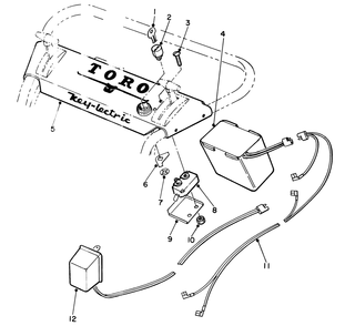 Delco "energet" Battery (Used On 21" Whirlwind S.P. Key-Lectric Start) Diagram and Parts List for 21666 0033909 - 0035717 Toro Lawn Mower