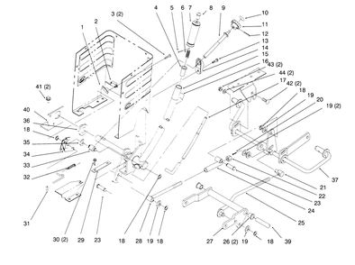 Lift Lever And Height Of Cut Diagram and Parts List for 72084 6900001 - 6999999 Toro Lawn Tractor