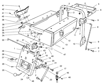 Rear Body Assembly Diagram and Parts List for 70060 89000001 - 89999999 Toro Lawn Tractor