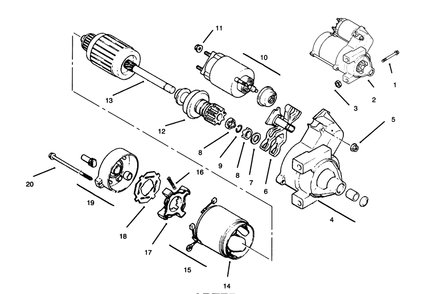 Starter Diagram and Parts List for 30610 591300 - 599999 Toro Lawn Tractor