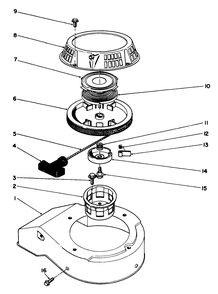 Recoil Assembly (Model No. 47pm1-3) Diagram and Parts List for 22700 2000001 - 2999999 Toro Lawn Mower