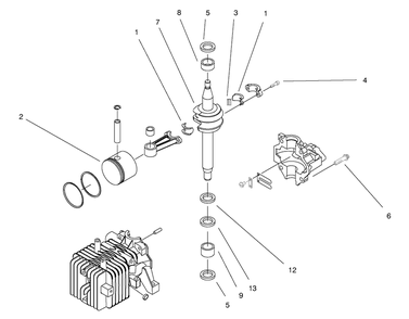 Crankshaft Assembly Diagram and Parts List for 20711 9900001 - 99999999 Toro Lawn Mower