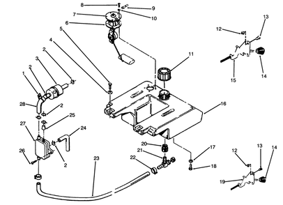 Throttle, Choke And Fuel Controls Diagram and Parts List for 73520 4900001 - 4999999 Toro Lawn Tractor
