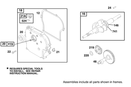 Engine Briggs & Stratton Model 135202-0142-03 Diagram and Parts List for 62060 890001 - 899999 Toro Seeder