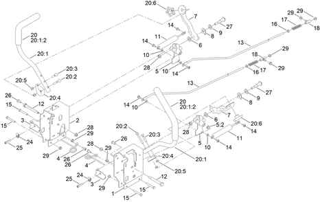 Motion Control Assembly Diagram and Parts List for 76660 400000000 - 999999999 Toro Lawn Tractor