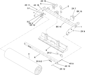 Roller Frame And Grader Assembly Diagram and Parts List for 23102 317000001 - 317999999 Toro Cultivator