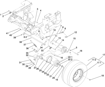 Wheel And Brake Assembly Diagram and Parts List for 74268CP (280000001-280999999)(2008) Toro Lawn Mower