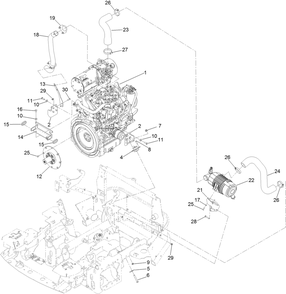 Engine Assembly Diagram and Parts List for 74096 400000000-403247446 Toro Lawn Tractor