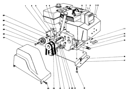 Engine Assembly Diagram and Parts List for 38080 4000001 - 4999999 Toro Snow Blower