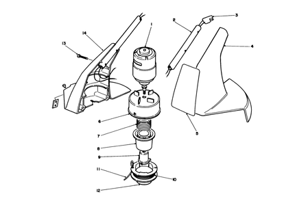 Motor Housing Assembly Diagram and Parts List for 51556 20000001 - 29999999 Toro Trimmer