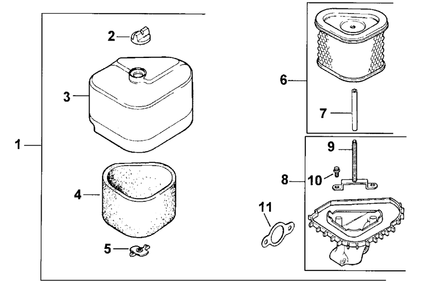 Air Cleaner-Engine Kohler Model No. Cv131 Spec 21524 Diagram and Parts List for 30159 795101 - 799999 Toro Lawn Tractor Accessories