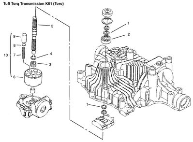 Pump Shaft Diagram and Parts List for 72086 9900001 - 9999999 Toro Lawn Tractor