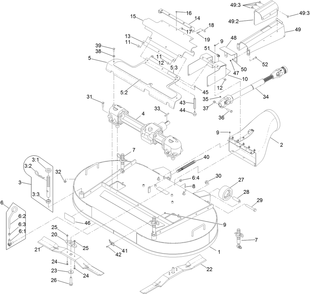 Deck Assembly Diagram and Parts List for 74311TE (316000001-316999999)(2016) Toro Lawn Tractor