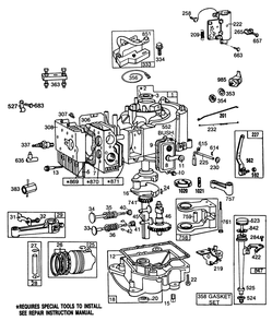 Engine Briggs & Stratton Model No. 253707-0195-01 11 H.P. Rear Engine Rider Electric Model 56170 Diagram and Parts List for 56150 7000001 - 7999999 Toro Lawn Tractor