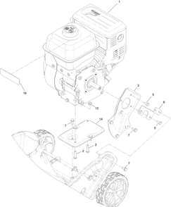 Engine Assembly Diagram and Parts List for 38757 409000000 - 411599999 Toro Snow Blower