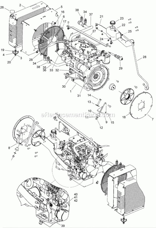 Engine And Pump Drive Coupler Mounting Assemb Diagram and Parts List for 2011  Toro Lawn Tractor Accessories