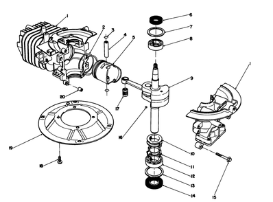 Crank Shaft Assembly (Model No. 47pn2-6) Diagram and Parts List for 20912B 39000001 - 39999999 Toro Lawn Mower