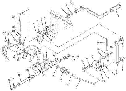 Parking Brake Assembly Diagram and Parts List for 74021 490001 - 499999 Toro Lawn Tractor